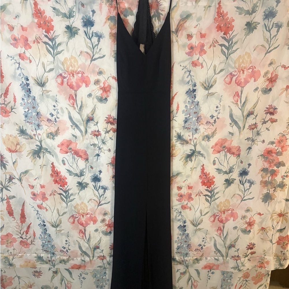 Vintage Elegant Black V-Neck Maxi Dress